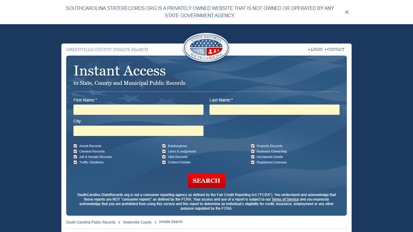 Greenville County, South Carolina Inmate Search | StateRecords.org