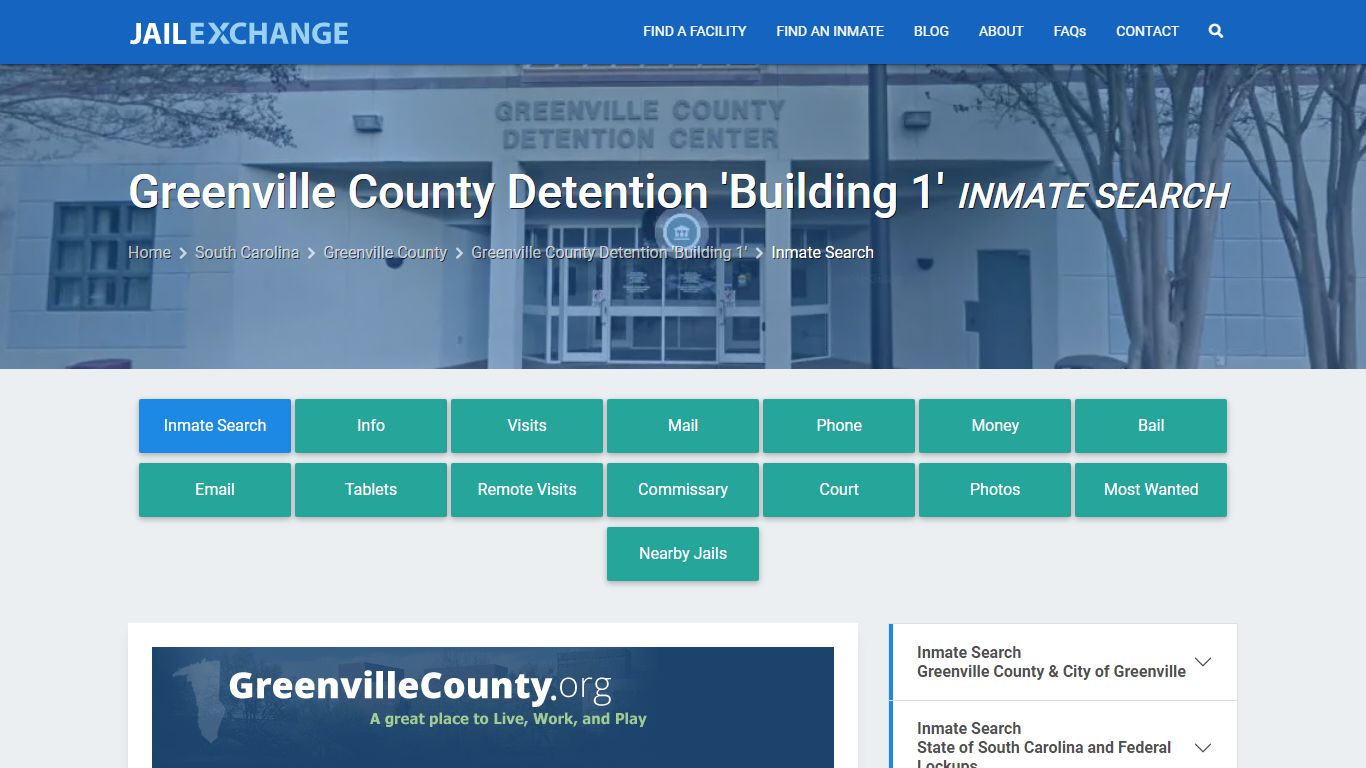 Greenville County Detention 'Building 1' Inmate Search - Jail Exchange